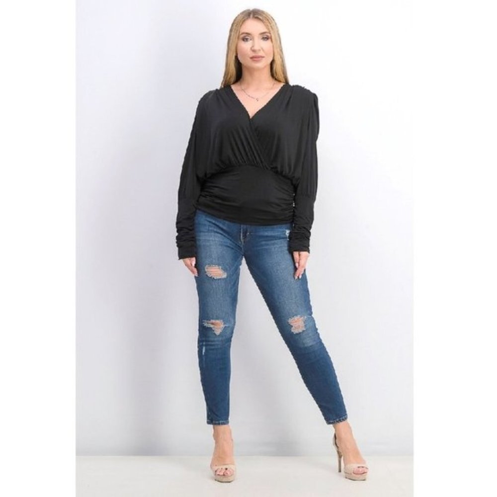 Leyden Gathered Knit Blouse